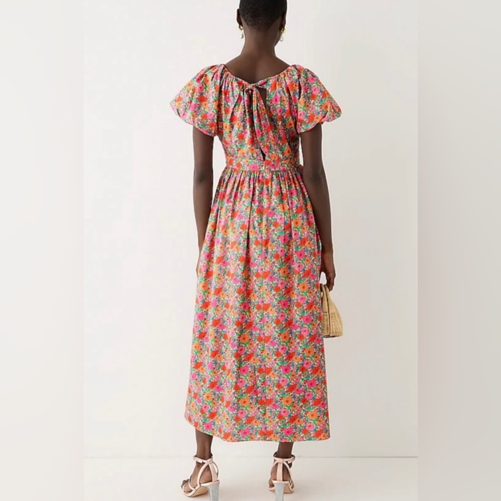 J. Crew Collection bow-back puff-sleeve dress in Liberty® Meadow Song, size 12 - Picture 4 of 9